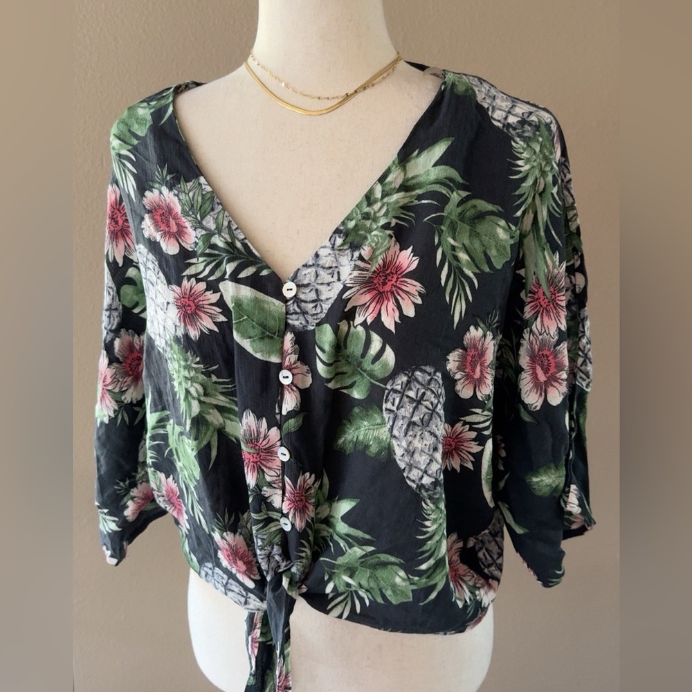 Tropical pineapple print top - Picture 5 of 7